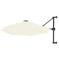 Pikkukuva 2 / 9: vidaXL Seinäkiinnitteinen aurinkovarjo metallitangolla 300 cm hiekka