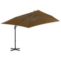 Miniatyrbillede 3 af 9: vidaXL hængeparasol 300x300 cm aluminiumsstang gråbrun