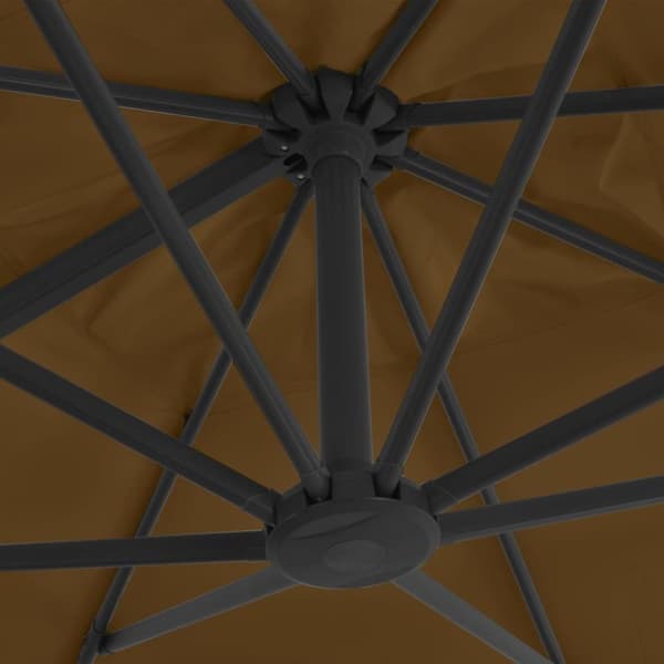 vidaXL hængeparasol 300x300 cm aluminiumsstang gråbrun