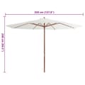 Miniatyrbillede 4 af 4: vidaXL udendørs parasol med træstang 350 cm sandhvid