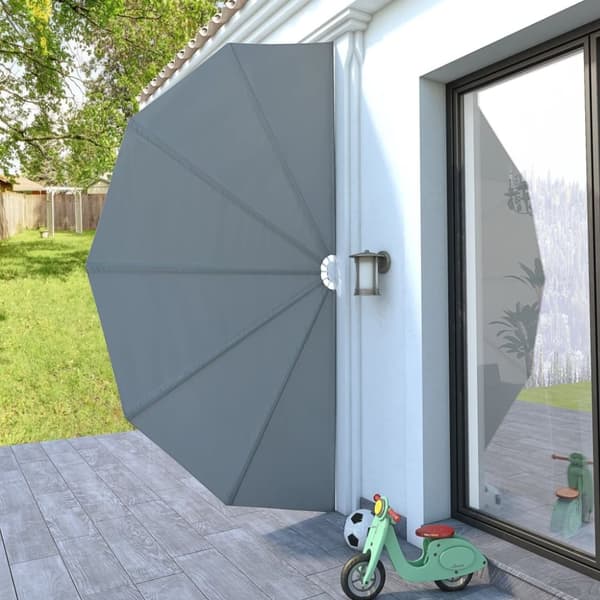 vidaXL sammenklappelig sidemarkise til terrasse grå 200 cm