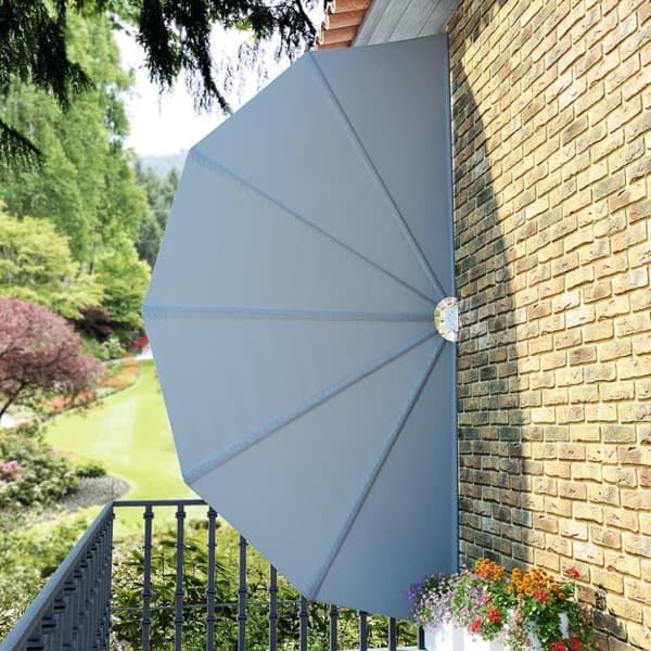 vidaXL sammenklappelig sidemarkise til terrasse grå 200 cm