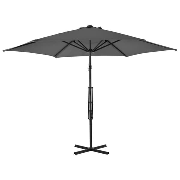 vidaXL udendørs parasol med stålstang 300 cm antracitgrå