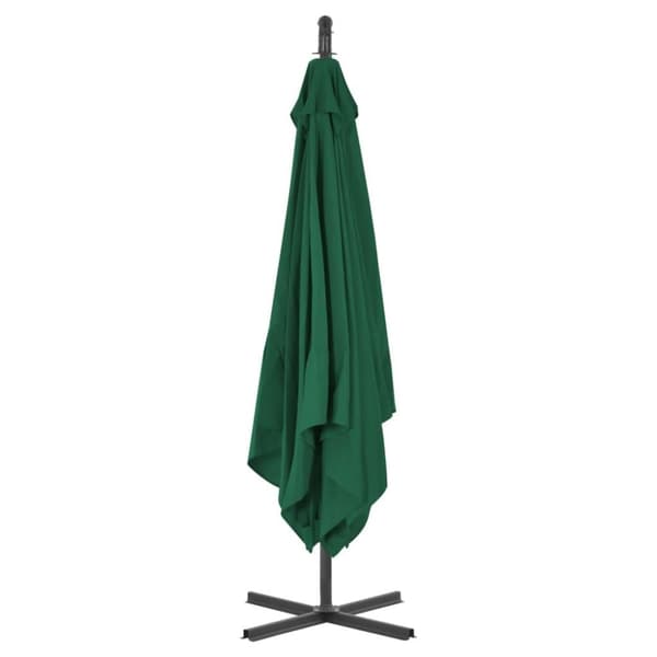vidaXL Riippuva aurinkovarjo teräspylväällä 250x250 cm vihreä