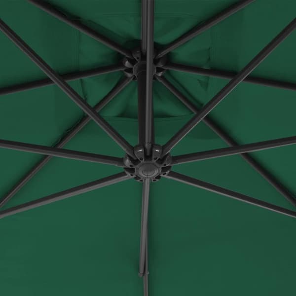 vidaXL Riippuva aurinkovarjo teräspylväällä 250x250 cm vihreä