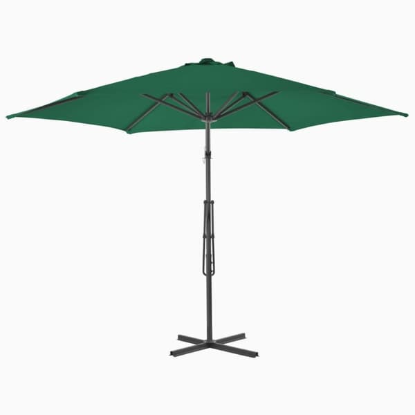 vidaXL Aurinkovarjo terästanko 300 cm vihreä