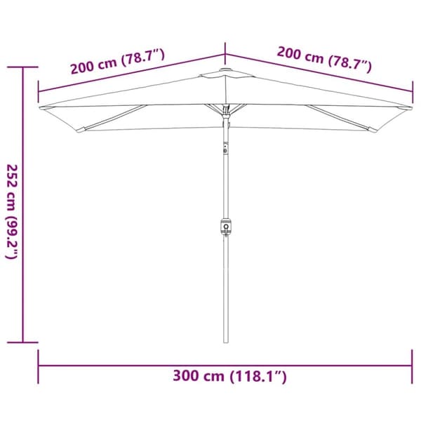 vidaXL Aurinkovarjo metallirunko 300x200 cm antrasiitti