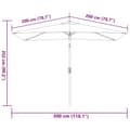 Pikkukuva 8 / 8: vidaXL Aurinkovarjo metallirunko 300x200 cm antrasiitti