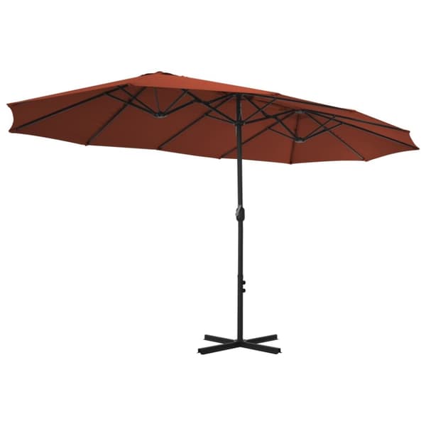 vidaXL parasol 460x270 cm aluminiumsstang terrakottafarvet