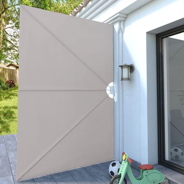 vidaXL sammenklappelig sidemarkise til terrasse cremefarvet 300 x 200 cm