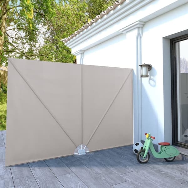 vidaXL sammenklappelig sidemarkise til terrasse cremefarvet 300 x 200 cm