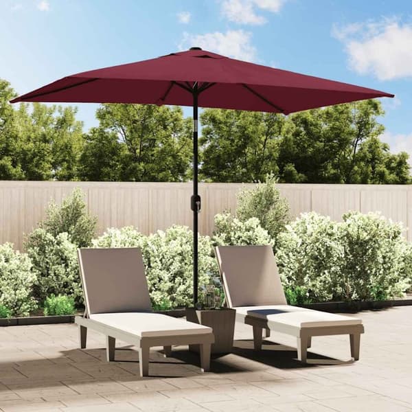 vidaXL Aurinkovarjo metallirunko 300x200 cm viininpunainen