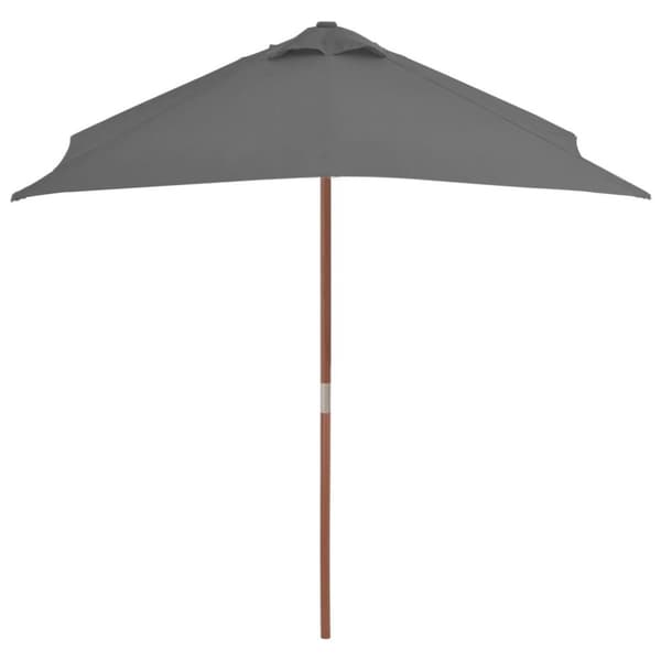 vidaXL udendørs parasol med træstang 150 x 200 cm antracitgrå