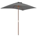 Miniatyrbillede 5 af 8: vidaXL udendørs parasol med træstang 150 x 200 cm antracitgrå