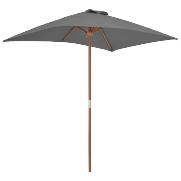 vidaXL udendørs parasol med træstang 150 x 200 cm antracitgrå