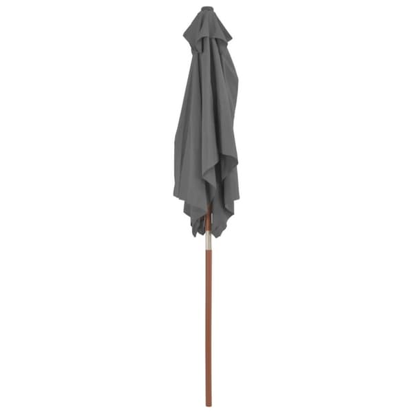 vidaXL udendørs parasol med træstang 150 x 200 cm antracitgrå
