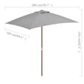 Miniatyrbillede 8 af 8: vidaXL udendørs parasol med træstang 150 x 200 cm antracitgrå