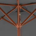 Miniatyrbillede 2 af 8: vidaXL udendørs parasol med træstang 150 x 200 cm antracitgrå