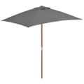 Miniatyrbillede 1 af 8: vidaXL udendørs parasol med træstang 150 x 200 cm antracitgrå