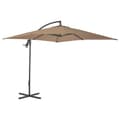 Miniatyrbillede 3 af 9: vidaXL hængeparasol 250x250 cm stålstang gråbrun