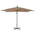 Miniatyrbillede 4 af 9: vidaXL hængeparasol 250x250 cm stålstang gråbrun