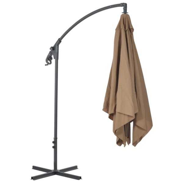vidaXL hængeparasol 250x250 cm stålstang gråbrun