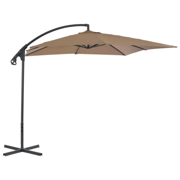 vidaXL hængeparasol 250x250 cm stålstang gråbrun