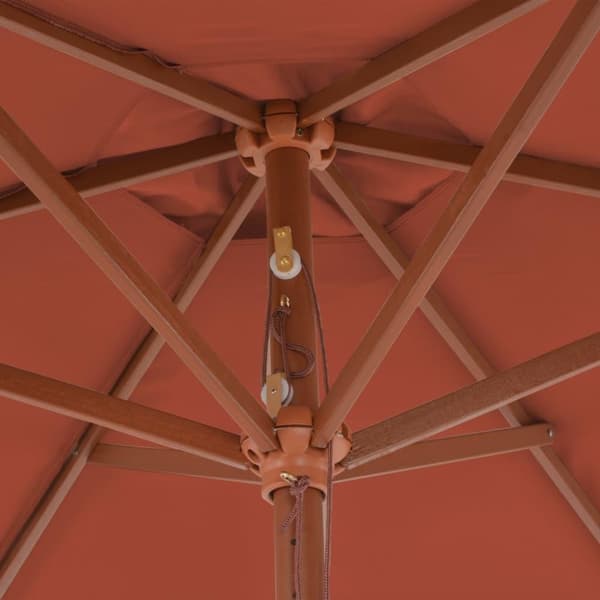 vidaXL udendørs parasol med træstang 270 cm terracottafarvet
