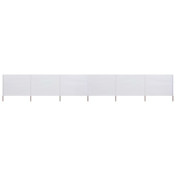 vidaXL 6-panels læsejl stof 800 x 80 cm hvid