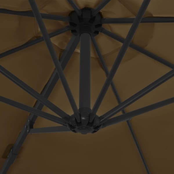 vidaXL Aurinkovarjo cantilever terästolpalla 300 cm taupe