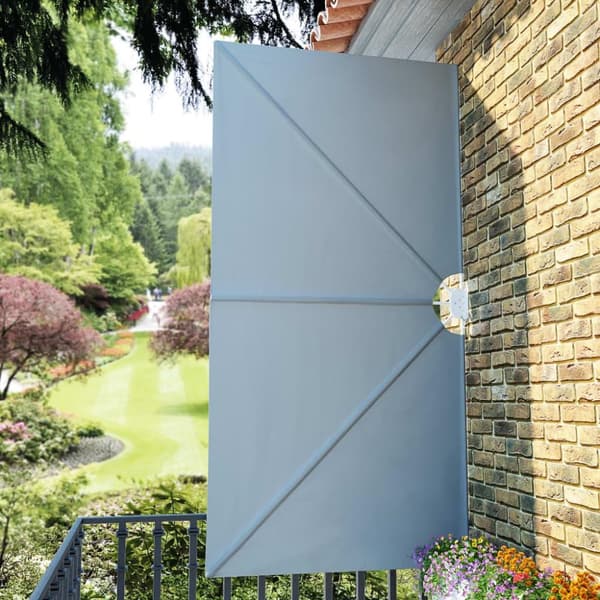 vidaXL sammenklappelig sidemarkise til terrasse grå 300 x 150 cm