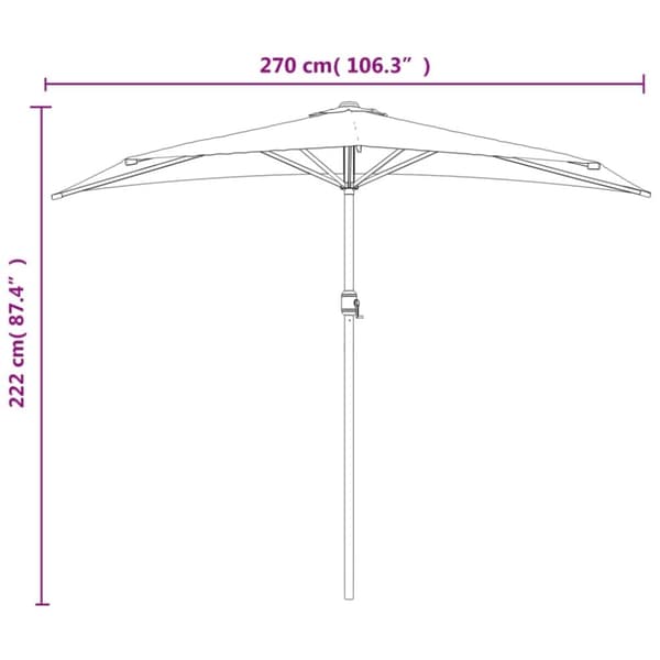 vidaXL Aurinkovarjo ulkotiloihin alumiinitanko 270x144 cm antrasiitti