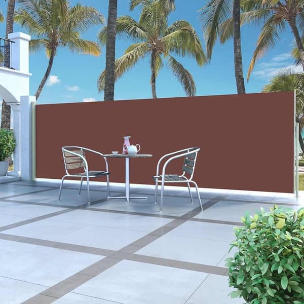 vidaXL Sisäänvedettävä sivumarkiisi 160x500 cm ruskea