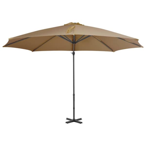 vidaXL hængeparasol 300 cm aluminiumsstang gråbrun
