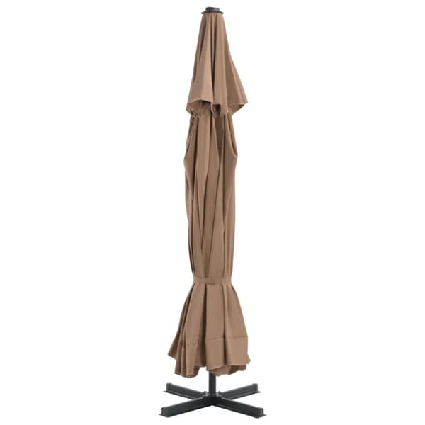 vidaXL udendørs parasol med aluminiumsstang 500 cm gråbrun