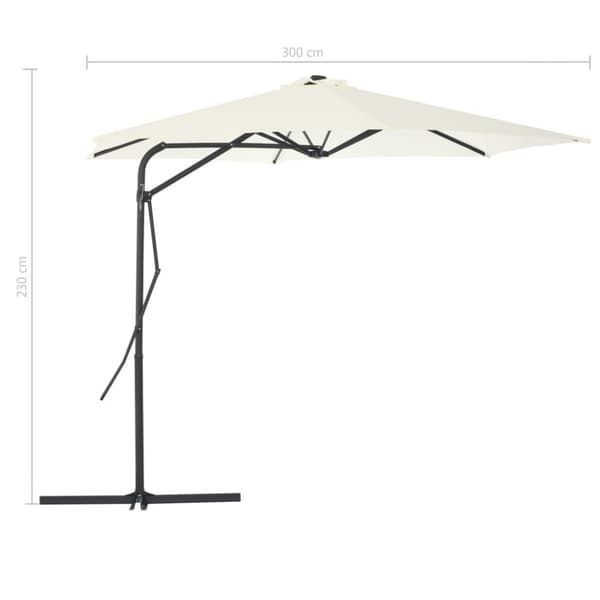 vidaXL Aurinkovarjo terästanko 300 cm hiekka