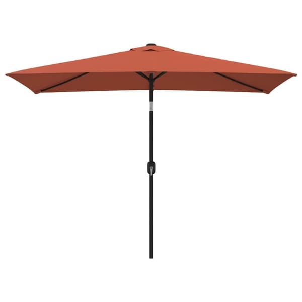 vidaXL udendørs parasol med metalstang 300 x 200 cm terracottafarvet