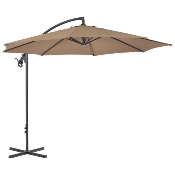 vidaXL Aurinkovarjo cantilever terästolpalla 300 cm taupe