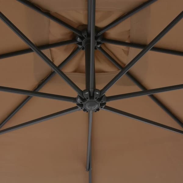 vidaXL Aurinkovarjo cantilever terästolpalla 300 cm taupe