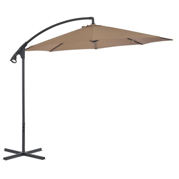 vidaXL Aurinkovarjo cantilever terästolpalla 300 cm taupe