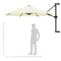 Miniatyrbilde 9 av 9: vidaXL Veggmontert parasoll med stålstang 300 cm sand