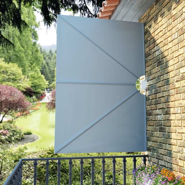 vidaXL Sidomarkis för terrass grå 240x160 cm