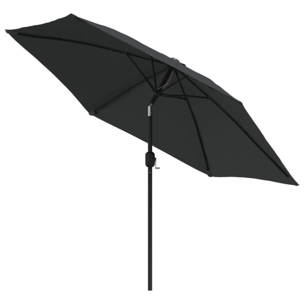 vidaXL Parasoll med LED-lys og stålstang 300 cm antrasitt