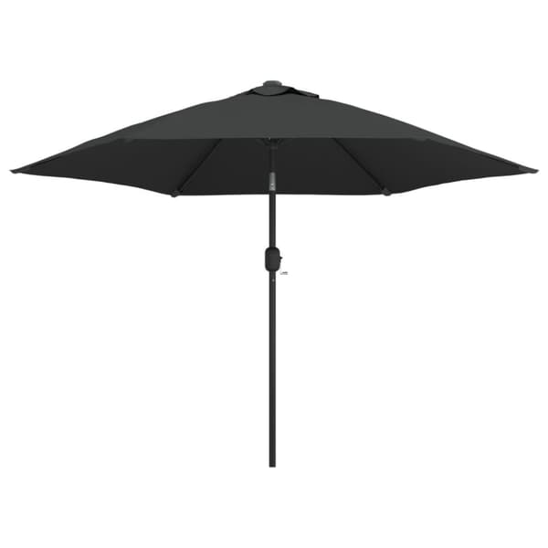 vidaXL Parasoll med LED-lys og stålstang 300 cm antrasitt