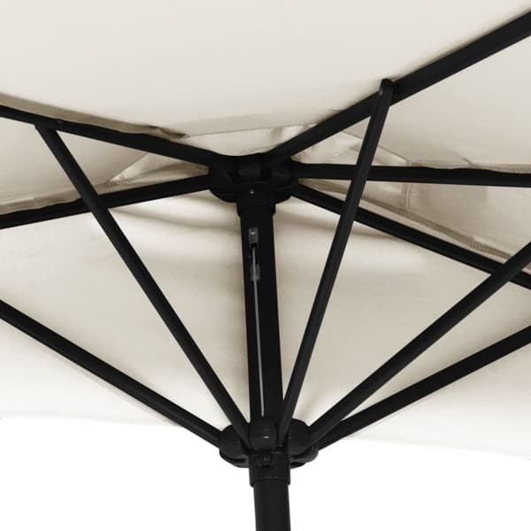 vidaXL Balkongparasoll med aluminiumstolpe sand 270x144 cm halvrunt