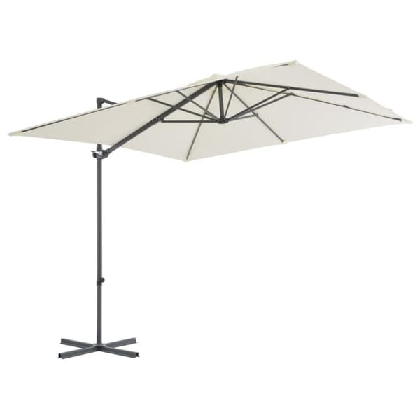 vidaXL Frihängande parasoll med stålstång sand 250x250 cm