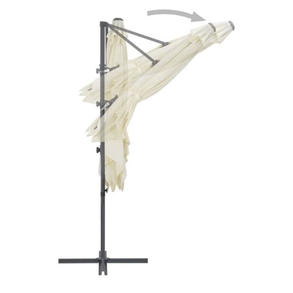 vidaXL Frihängande parasoll med stålstång sand 250x250 cm