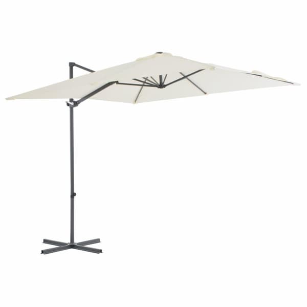 vidaXL Frihängande parasoll med stålstång sand 250x250 cm