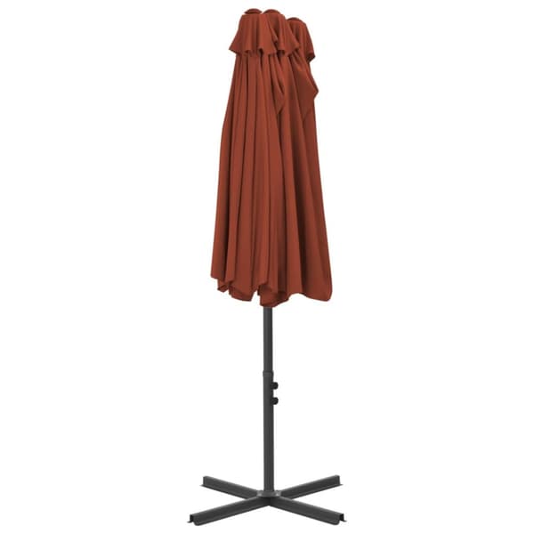 vidaXL Parasoll med aluminiumsstang 460x270 cm terrakotta