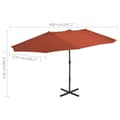 Miniatyrbilde 8 av 8: vidaXL Parasoll med aluminiumsstang 460x270 cm terrakotta